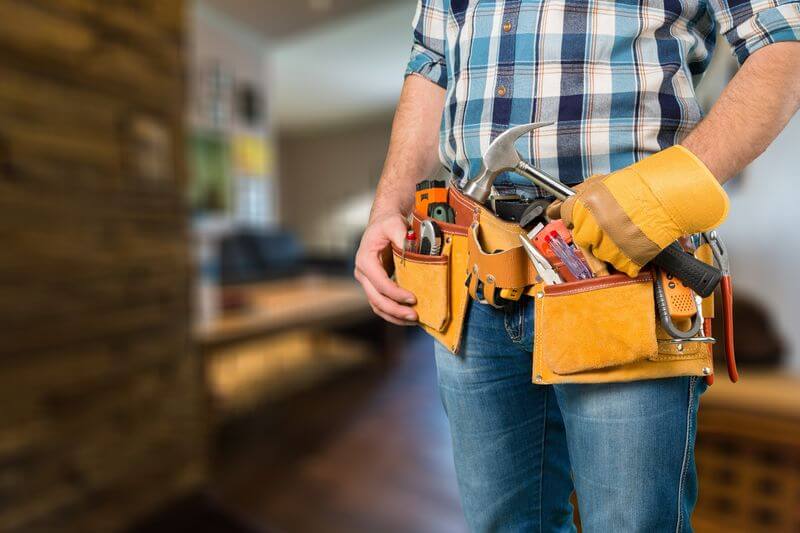Man wearing tool belt